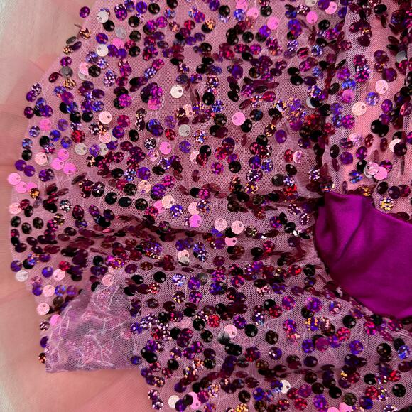 Curtain Call Costumes Pink Peach Paradise Sequin Tulle Dance Recital Dress CSM - Picture 10 of 16